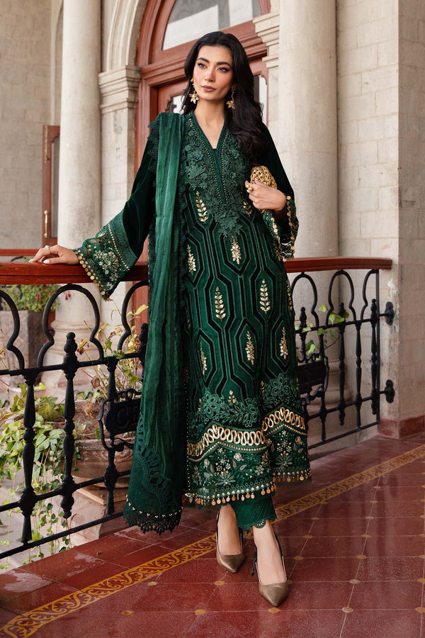 Maria.B. Embroidered Velvet Suit | DL-1212 - Ready To Wear