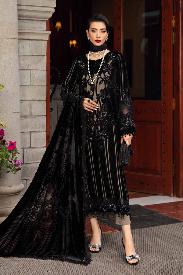 Maria.B. Embroidered Velvet Suit | DL-1205 - Ready To Wear