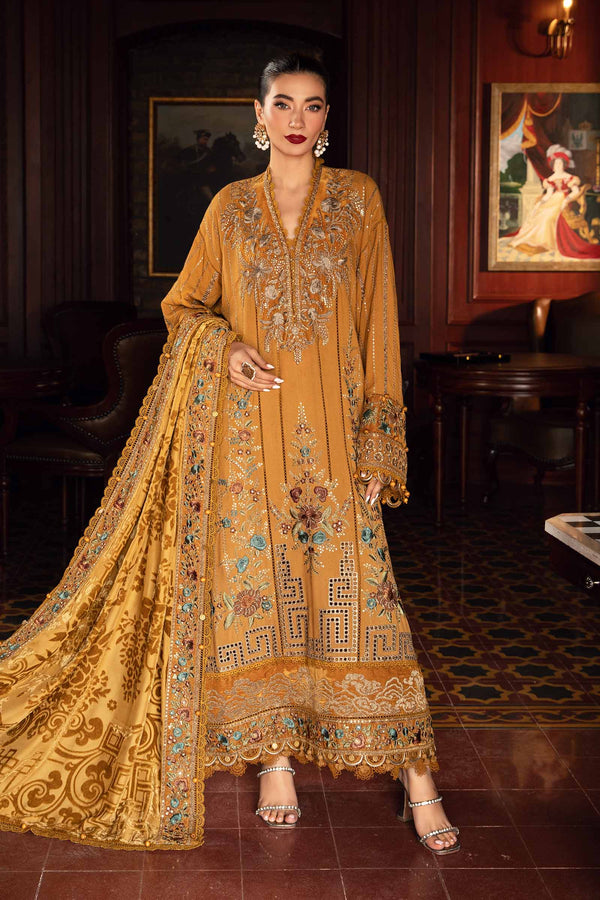 Maria.B. Embroidered Twill Linen Suit | DL-1207 - Ready To Wear